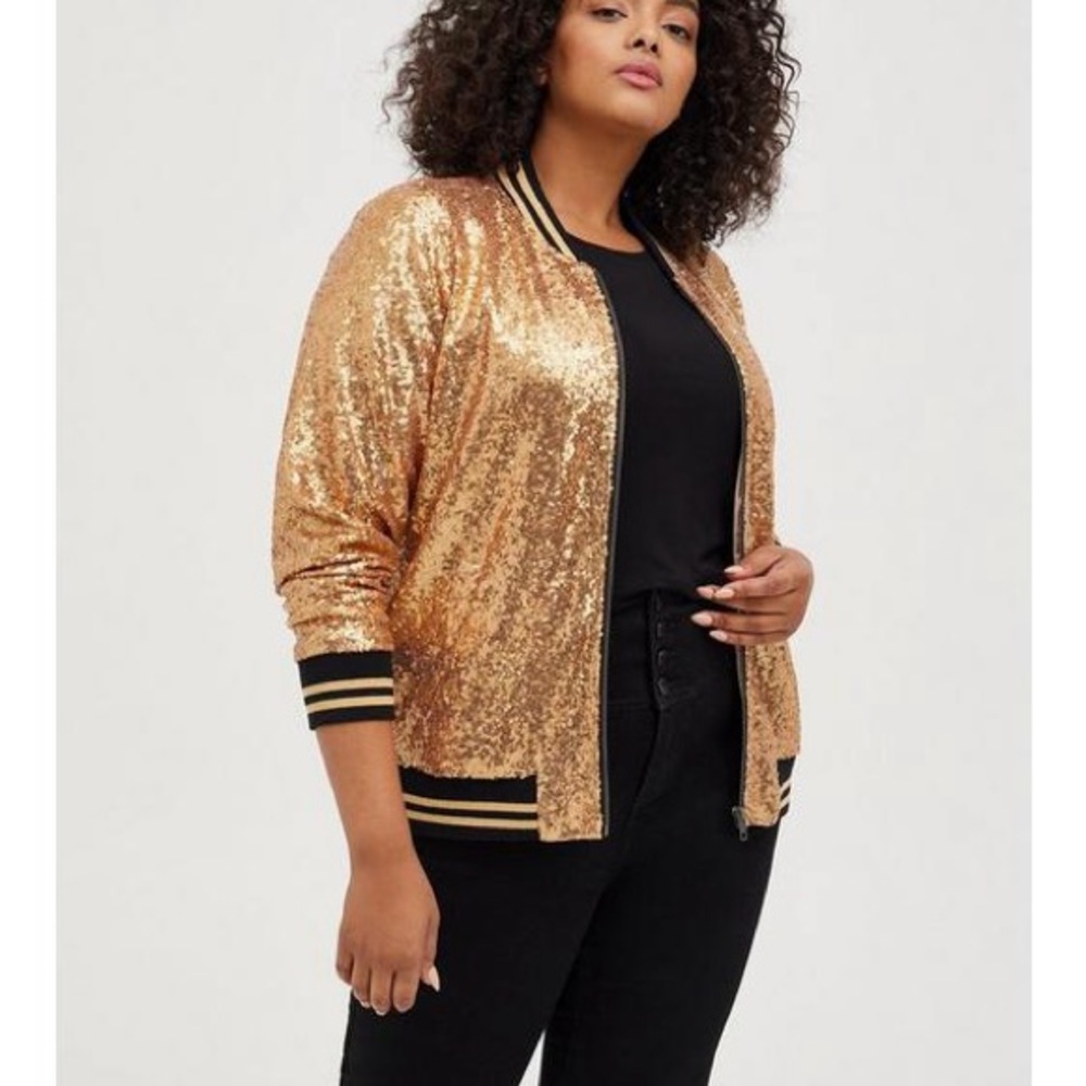 The Bomb Gold Sequin Bomber - Picture 6 of 7